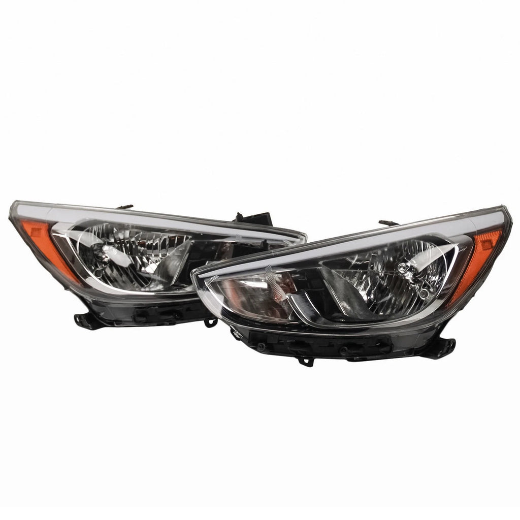 Set of 2 Headlamp Assemblies for Hyundai Accent (2015-2017)