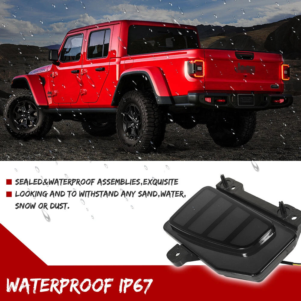 2X Smoke LED Tail Brake Lights for Jeep Gladiator (2019–Present)