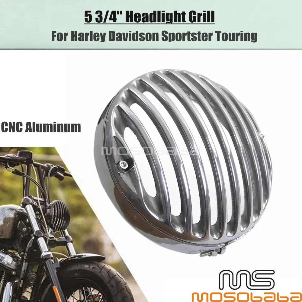 5-3/4" Chrome Headlight Grill Guard for Harley Sportster XL 883 1200 (2004-2023)