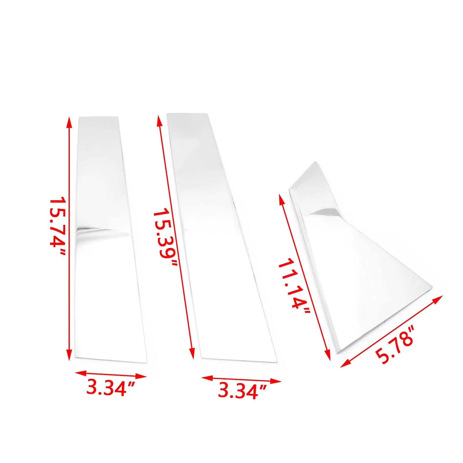 Chrome Window Pillar Post Lower Frame Cover Trims for Honda Civic 2016-2021