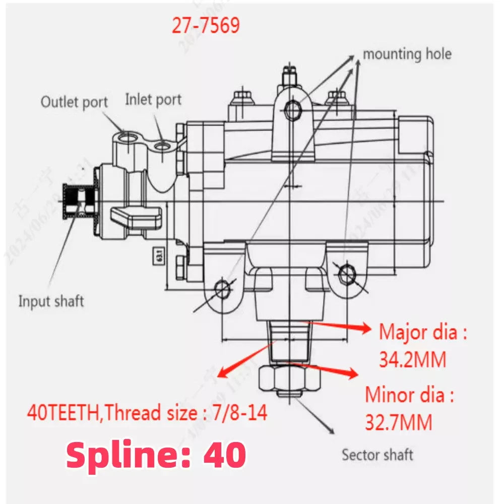 Power Steering Gear Box for Ford Excursion F250 F350 F450 F550 (1999–2005)