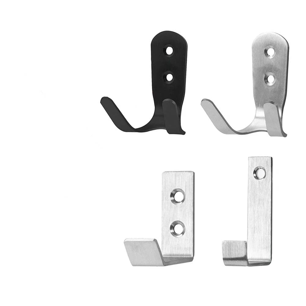Heavy Duty Wall Mounted Hanger with Stainless Steel J Hooks for Towels