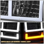 F-Shape LED DRL Switchback Headlights for Chevy Blazer/S10 (1998–2004)