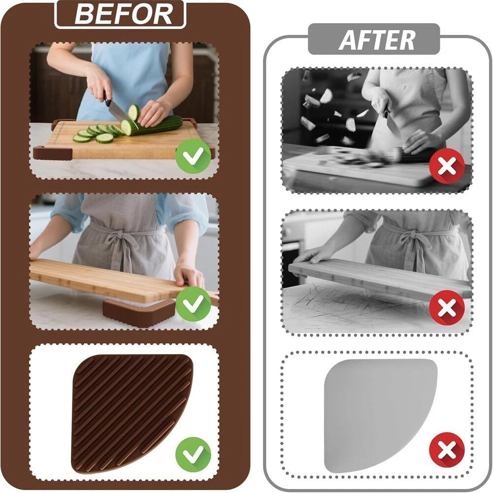 4 Pack Non-Slip Silicone Pads for Chopping Boards (5 x 5 x 1.5 cm)