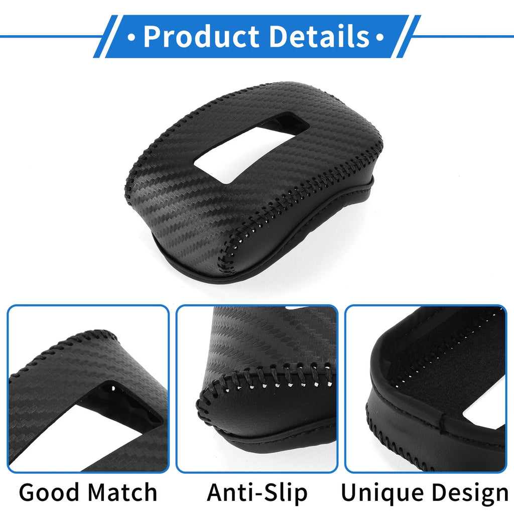 1 Pc Gear Shift Knob Cover for Mitsubishi Outlander (2013–2023) Black Carbon Fiber