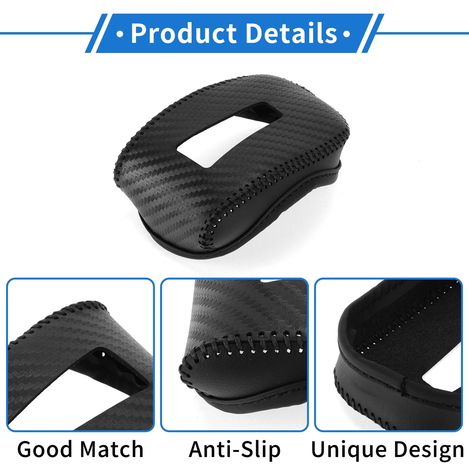 1 Pc Gear Shift Knob Cover for Mitsubishi Outlander (2013–2023) Black Carbon Fiber