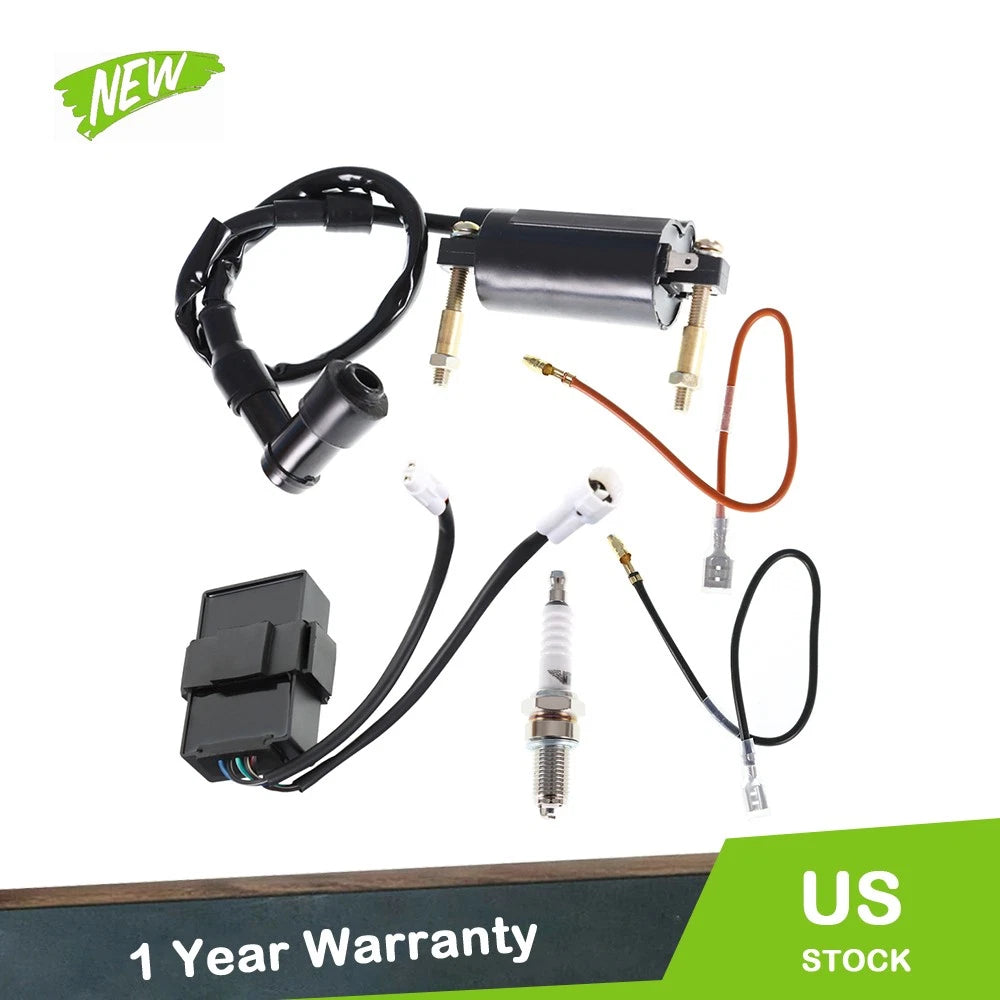 Ignition Coil and Spark Plug Kit for Kawasaki Bayou 300 (1988–2004)