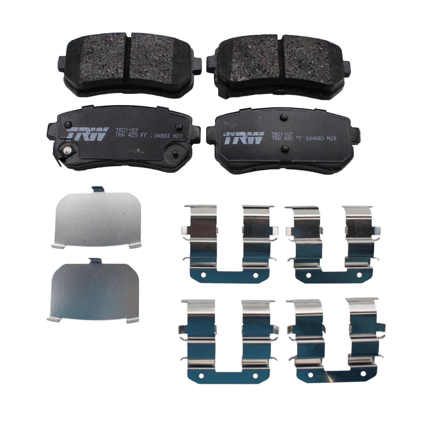 Set of 4 TRW Pro Rear Ceramic Slotted Brake Pads for Hyundai Accent Sonata Kia Rio Rio5 (2006–2020)
