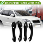 Exterior Door Handle Cover Trim for Hyundai Santa Fe (2019–2023) Gloss Black ABS