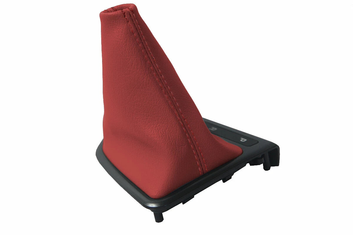 Leather Automatic Shift Boot Cover for Kia Optima (2011–2015) Red