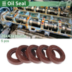 Set of 5 Oil Seal Rotary Shaft Seal FKM Rubber 26x42x10mm