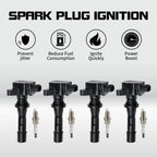 Set of 4 Ignition Coils & Iridium Spark Plugs for Mazda 3 CX-7 (2012–2017)