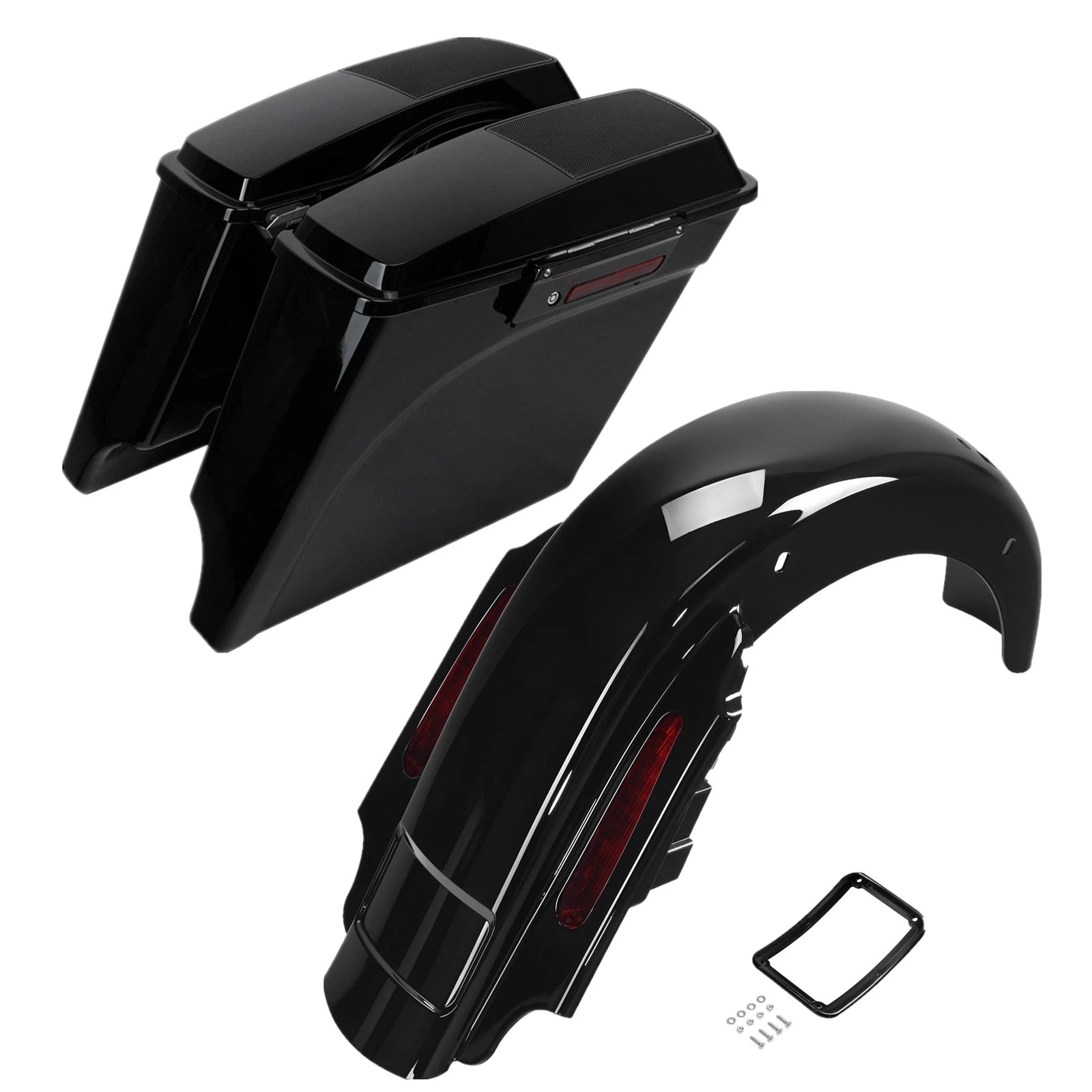 Stretched Saddlebags with 6x9" Speakers & LED for Harley Touring (1993–2008)