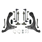 14Pcs Suspension Kit Front Lower Control Arms Tie Rods for Hyundai Elantra (2009–2012)