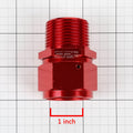 16-AN Female Flare to 1" NPT Male Red Aluminum B-Nut Swivel Coupler Fitting