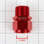 16-AN Female Flare to 1" NPT Male Red Aluminum B-Nut Swivel Coupler Fitting