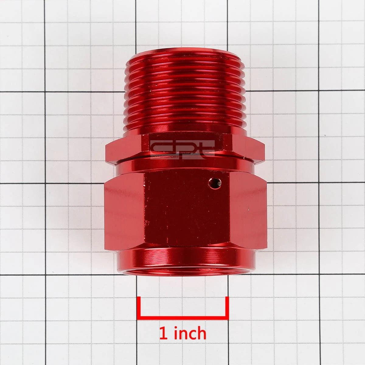 16-AN Female Flare to 1" NPT Male Red Aluminum B-Nut Swivel Coupler Fitting