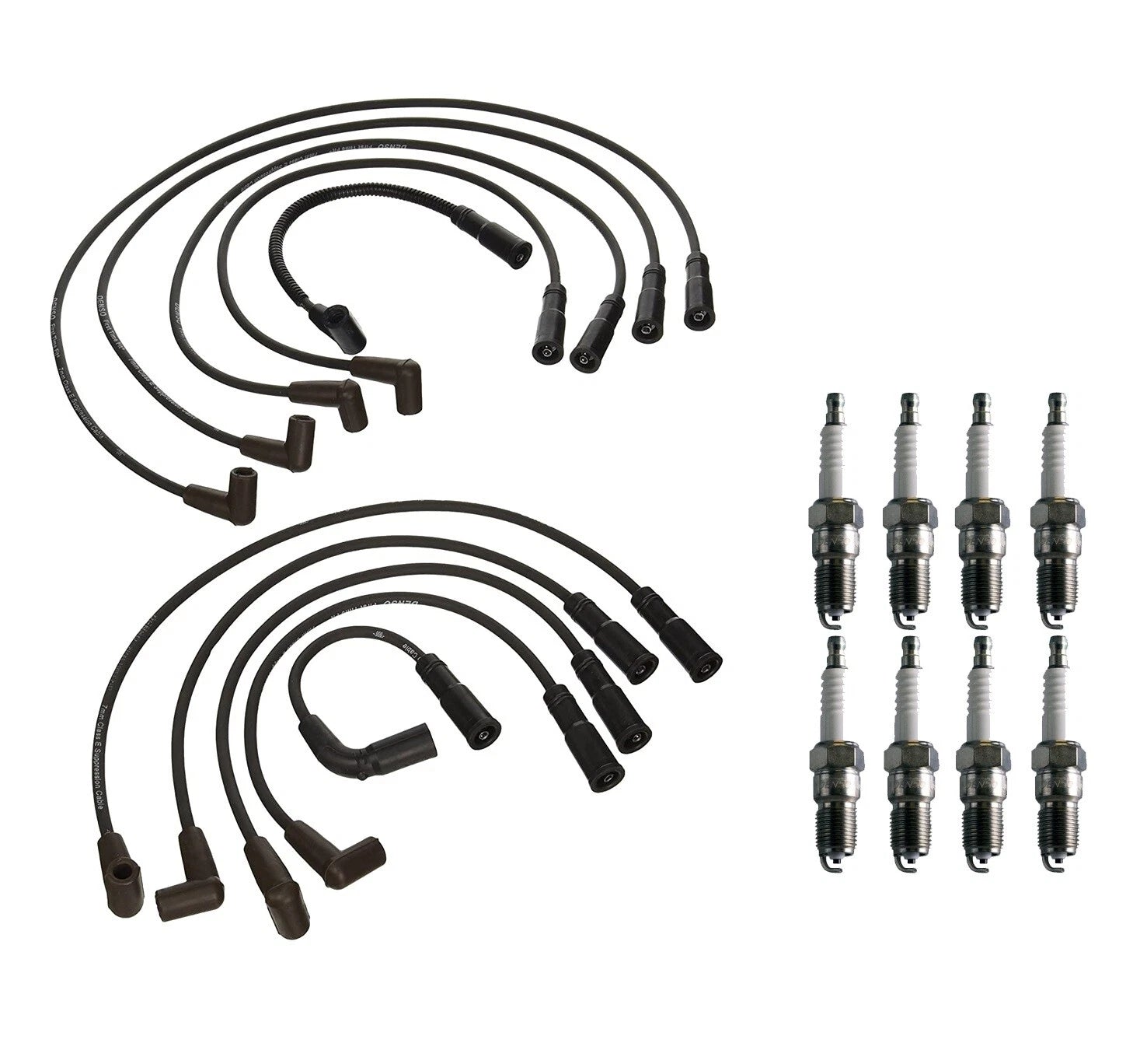 Denso 7mm Wire Set & 8 U-Groove Spark Plug Kit for Chevy Pontiac 5.7L V8