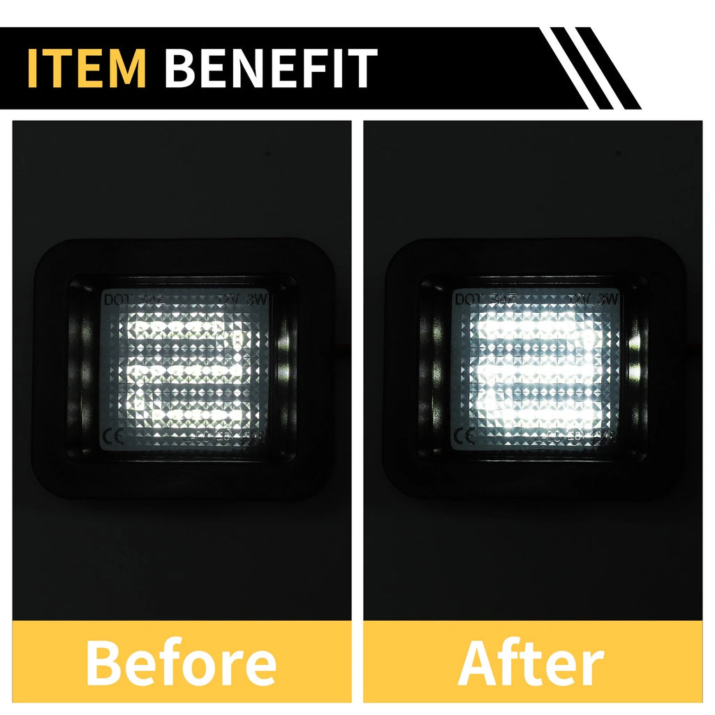 2X License Plate Light Tag Lamp White for Ford F-150 (2015–2023) Smoked Lens