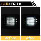 2X License Plate Light Tag Lamp White for Ford F-150 (2015–2023) Smoked Lens