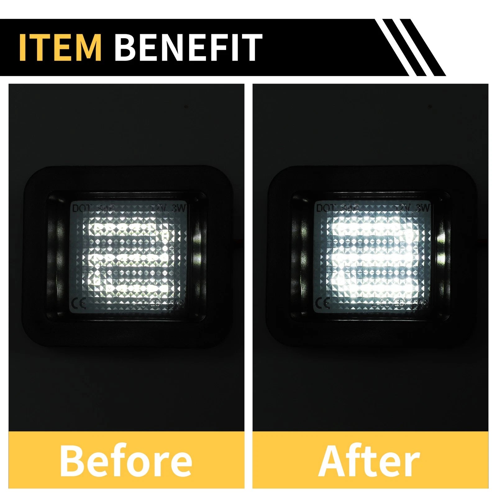 2X License Plate Light Tag Lamp White for Ford F-150 (2015–2023) Smoked Lens