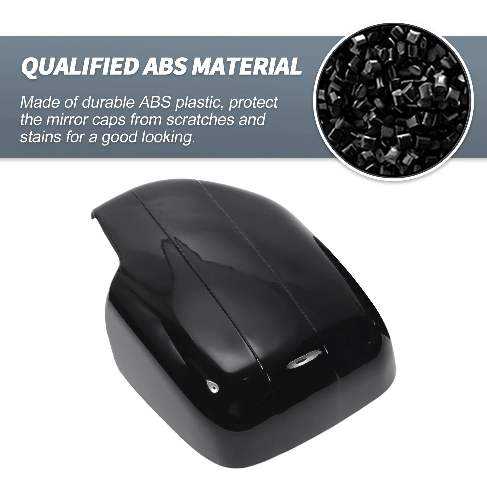 Pair Rearview Mirror Cap Overlay Gloss Black for Lexus Land Cruiser (2008–2021)
