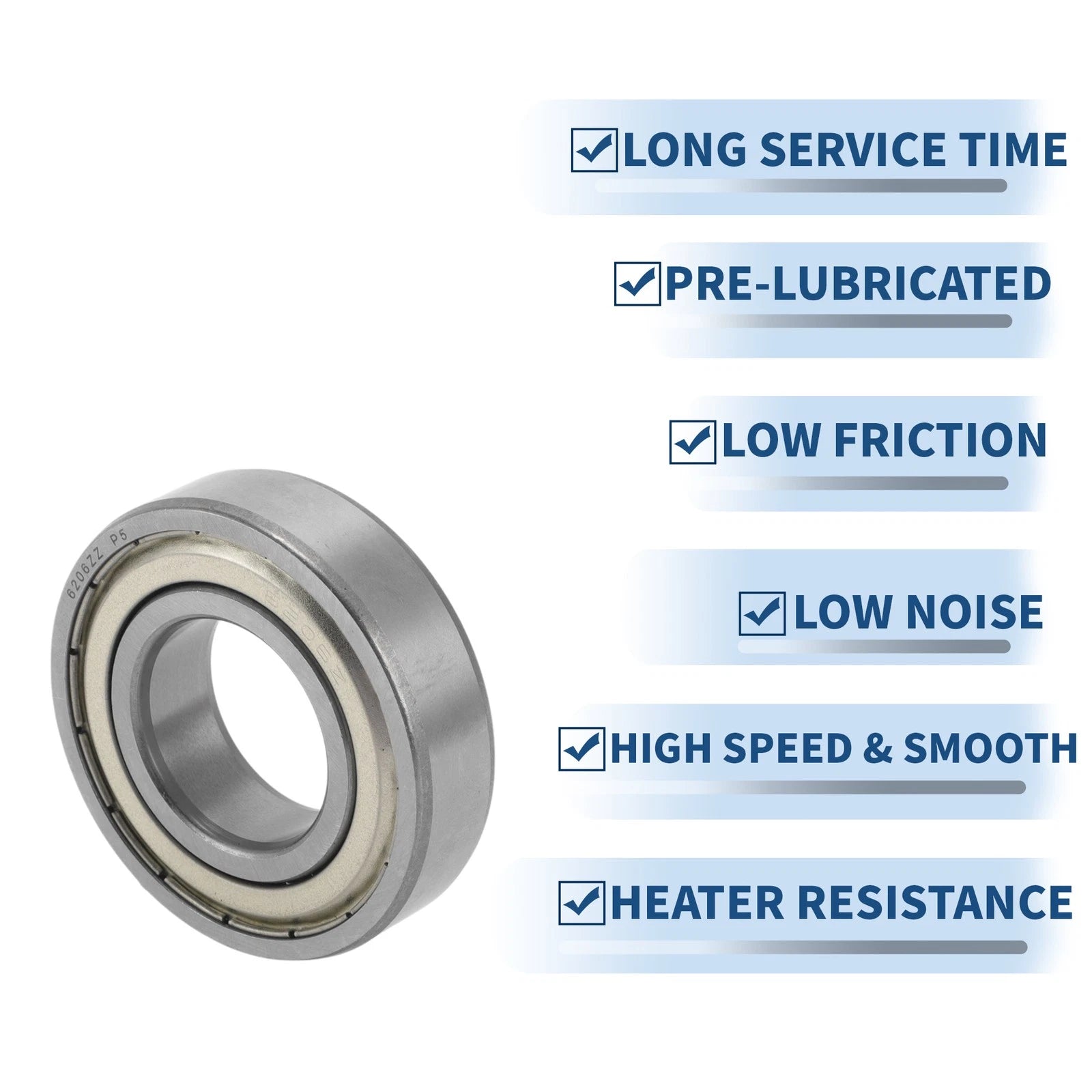 6206ZZ Deep Groove Ball Bearings for Various Models (30x62x16mm)