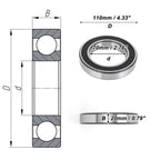 Deep Groove Ball Bearing 70x110x20mm for Scooter Skateboard (6014VV)