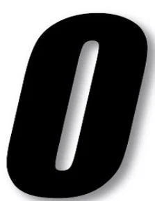 Number "0" Decals for Motorcycle Racing (7")