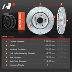 Front Drilled Rotors for Mitsubishi Outlander Lancer Jeep Compass