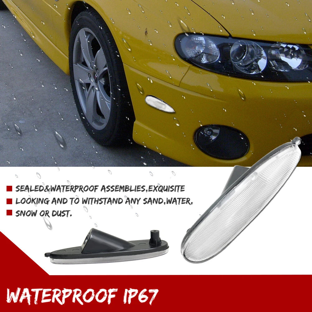 Clear White LED Front Bumper Side Marker Lights for Pontiac GTO (2004–2006)