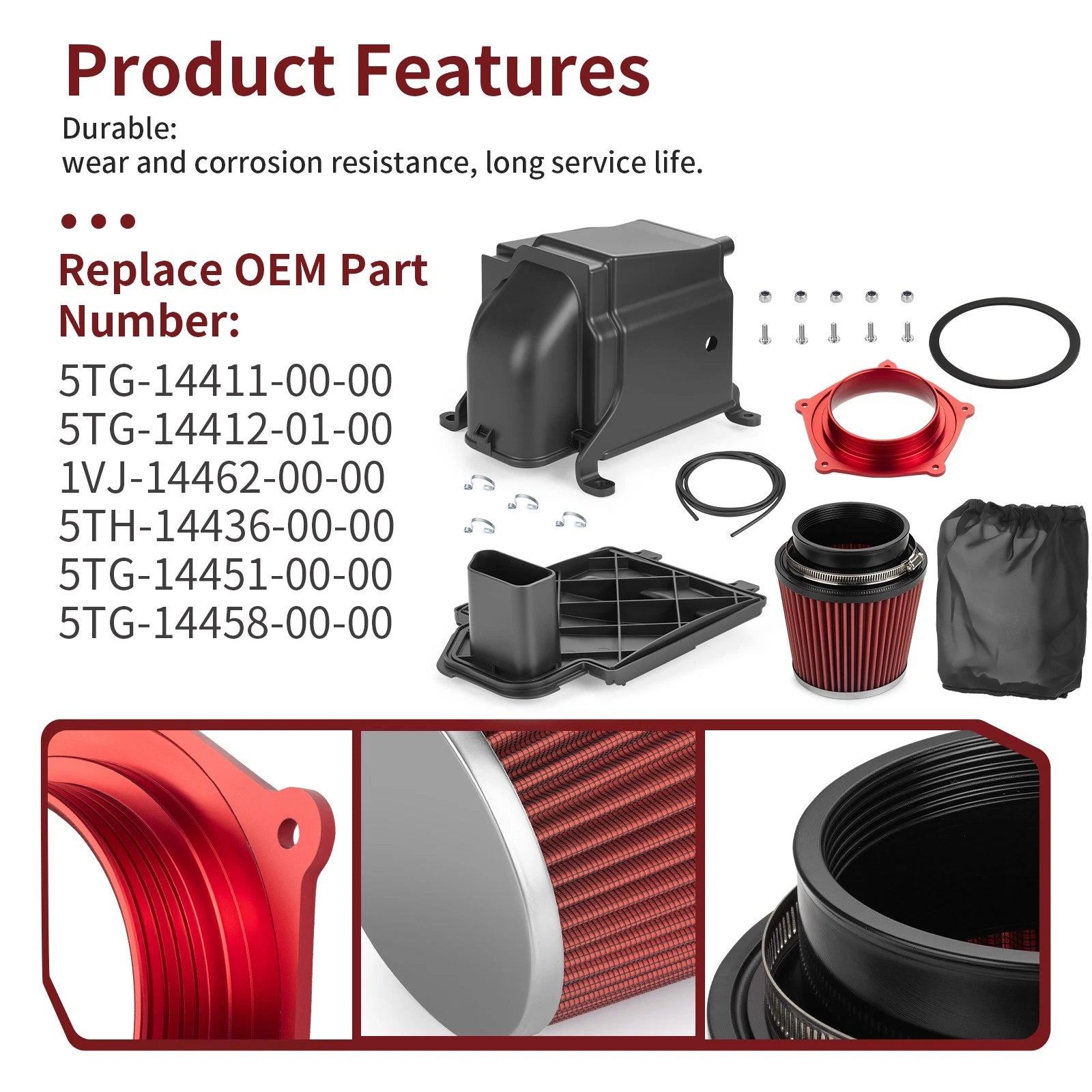 Air Box Case & Lid & Air Filter Kit for Yamaha YFZ450/YFZ450X (2004–2013)