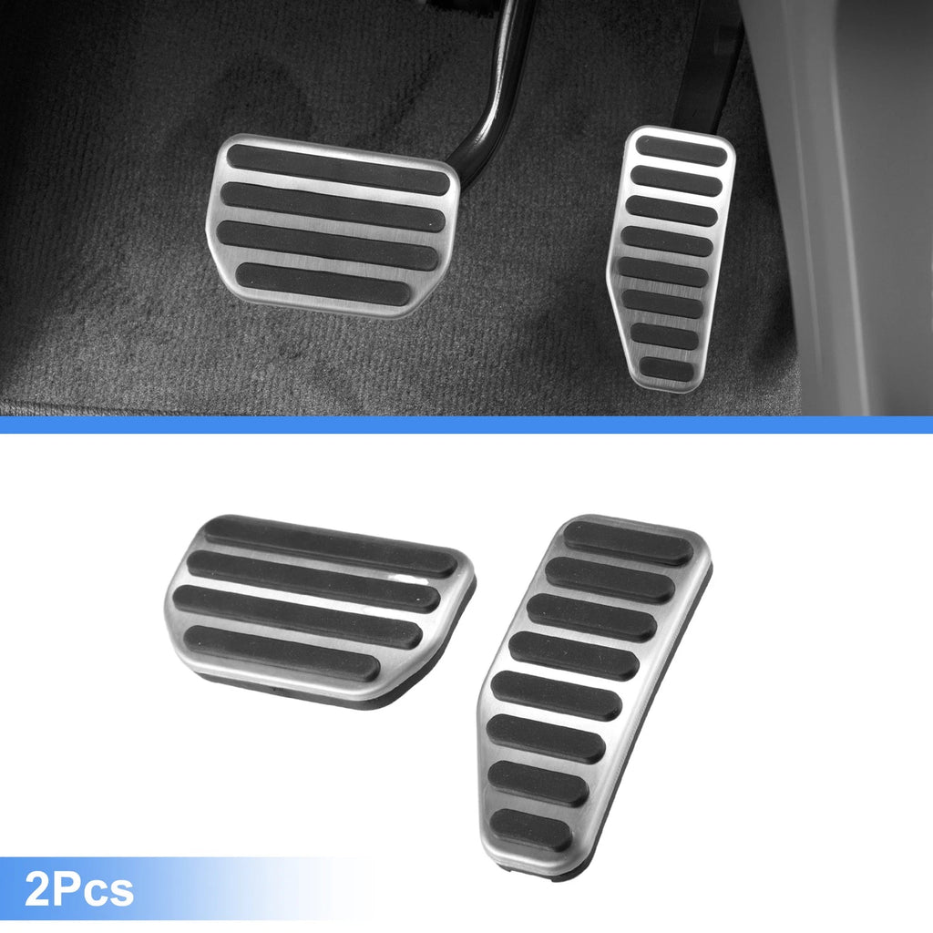 2X Gas Brake Pedal Covers for Suzuki Jimny JB64W (2018–2022) Silver Tone