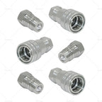 Set of 3 Hydraulic Quick Release Couplings 1/2 BSP ISO Poppet for Tractor