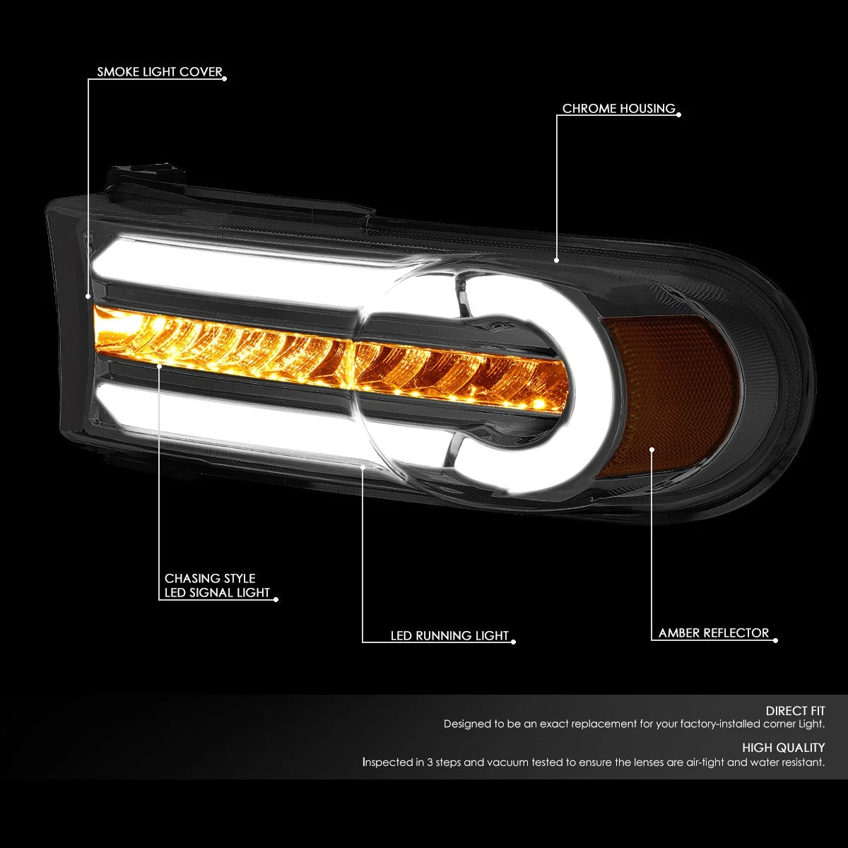 3D LED DRL + Sequential Turn Signal Bumper Light for FJ Cruiser (2007–2014)