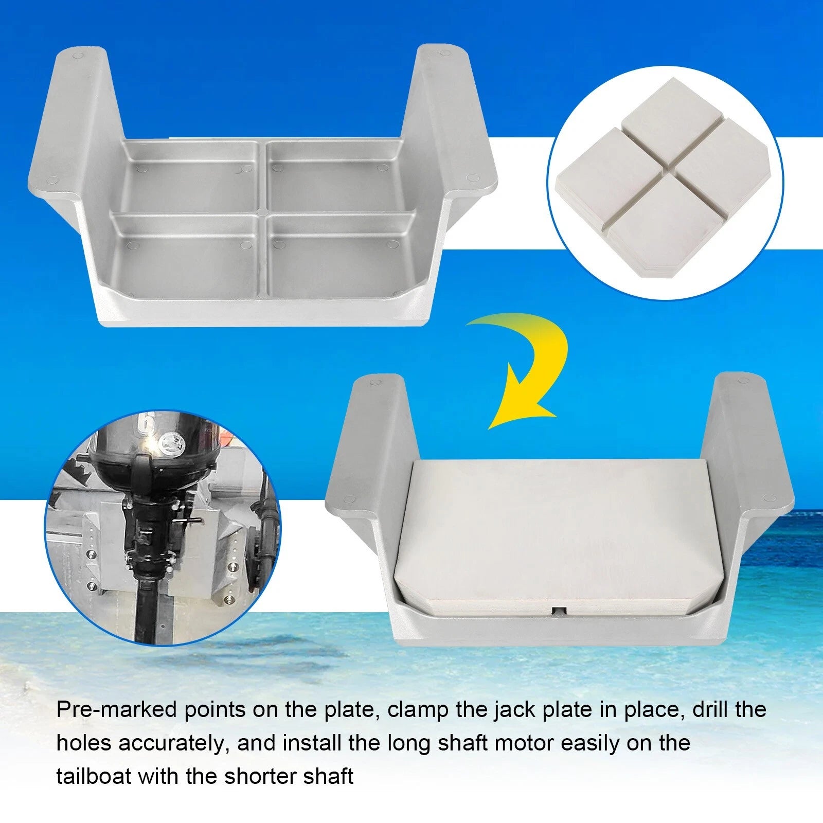 Jack Plate for Outboard Motors (4'' Setback)