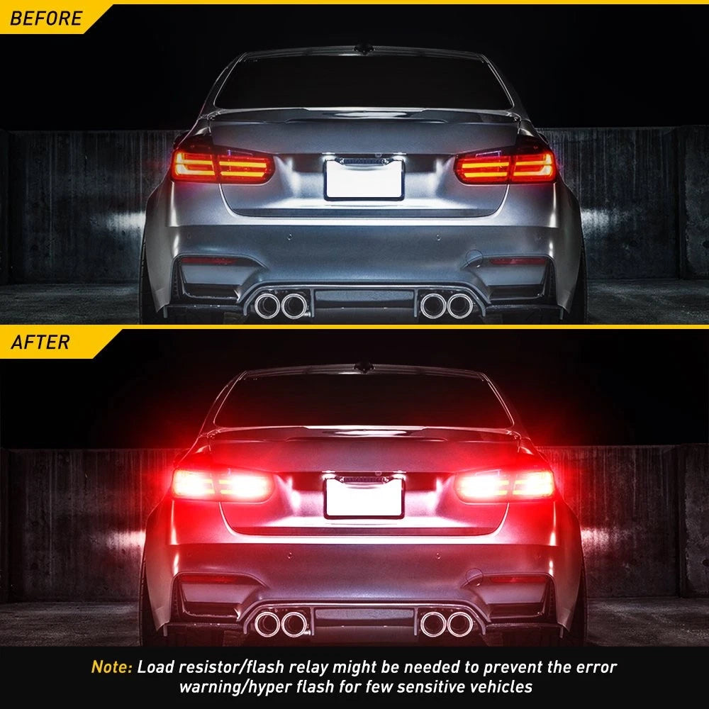 Set of 2 Red LED Brake Tail Light Bulbs