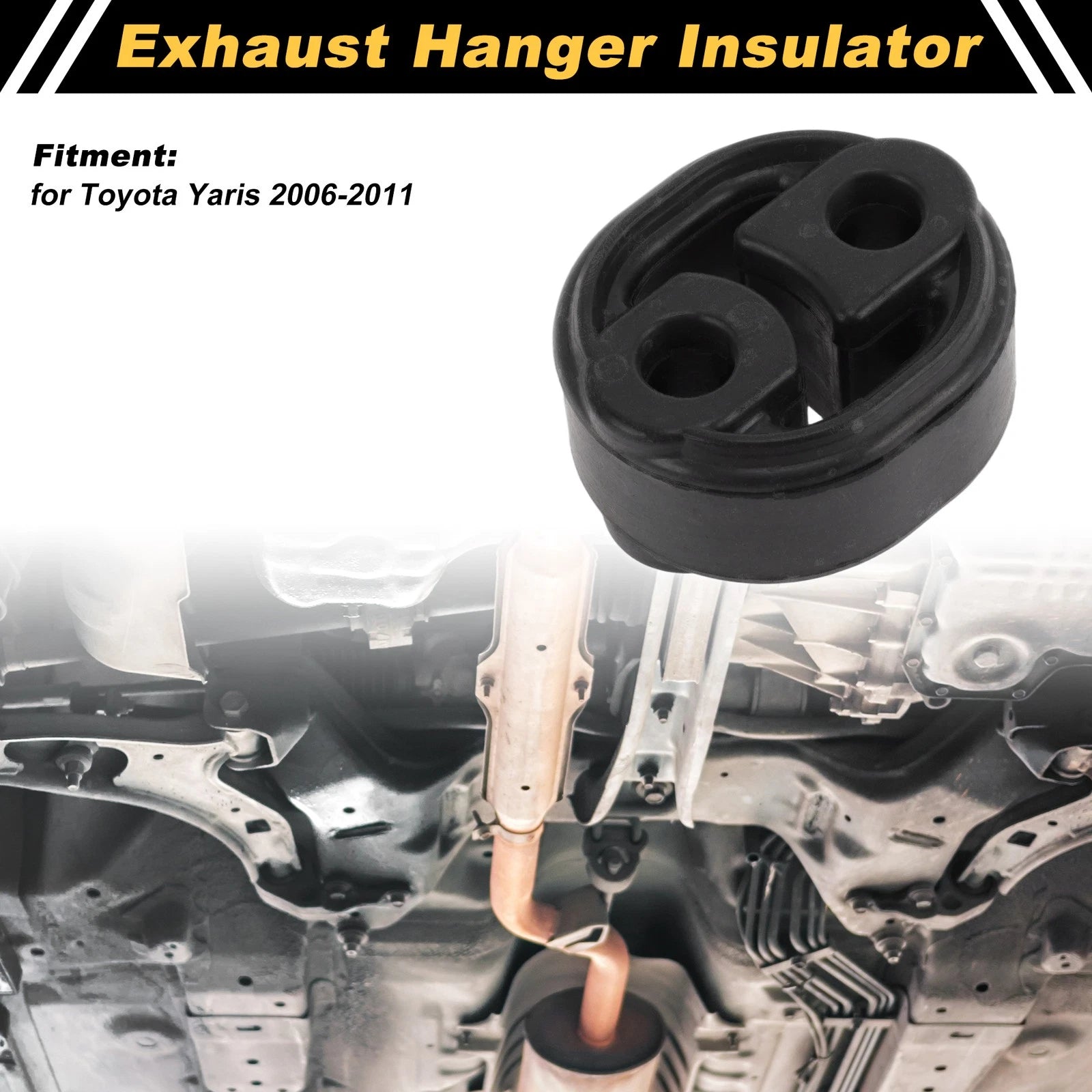 Muffler Exhaust Hanger for Toyota Yaris (2006–2011) No. 1756540010 Black 1 Pc