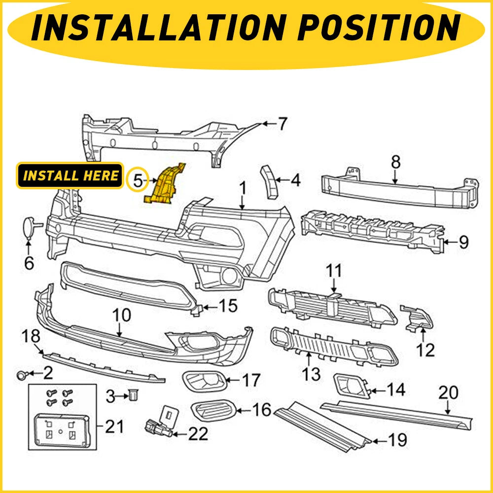 Set of 2 Lower Bumper Brackets for Jeep Cherokee (2014â2018)