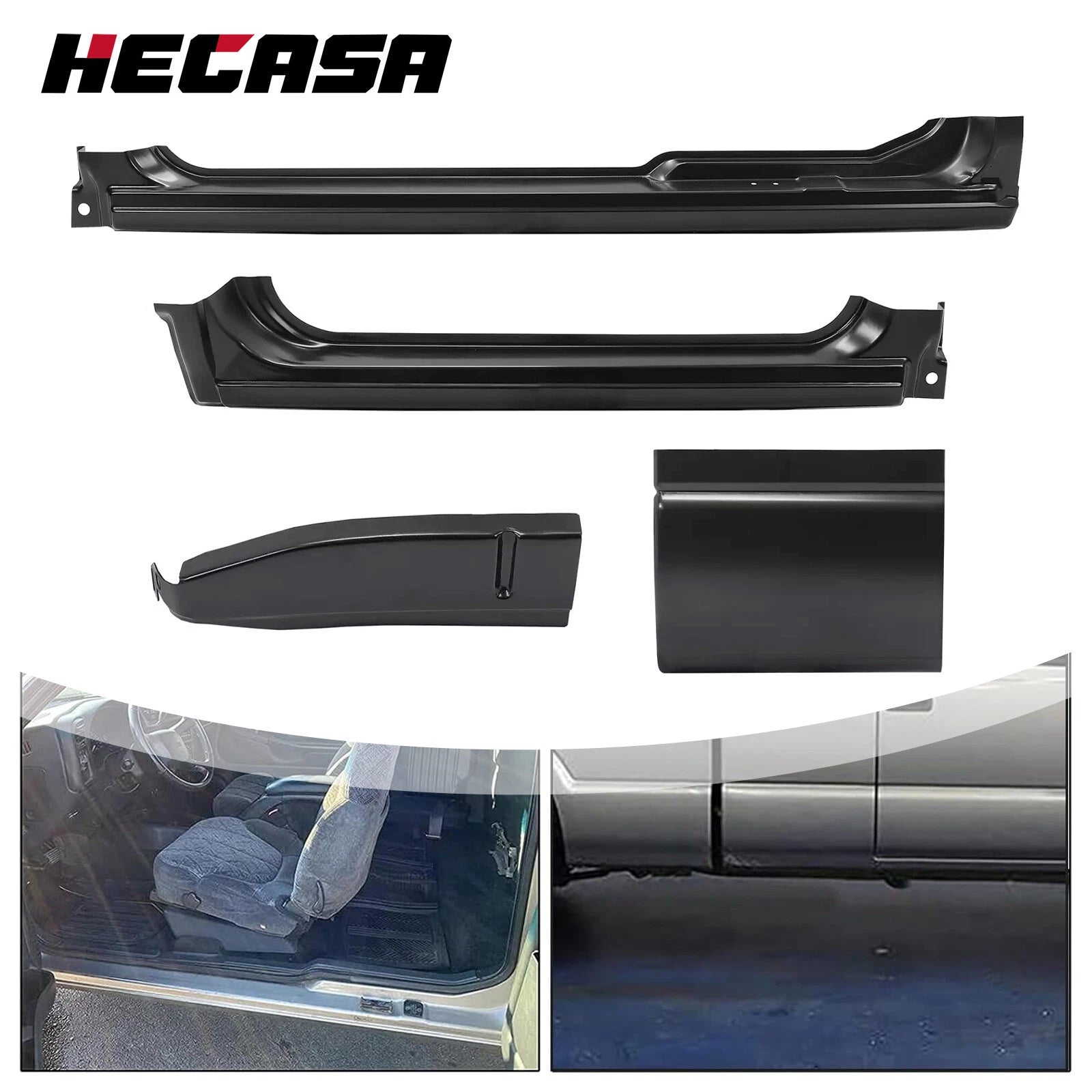 Set of 4 Rocker Panels & Cab Corners for S10 Sonoma Extended Cab (1994–2004)