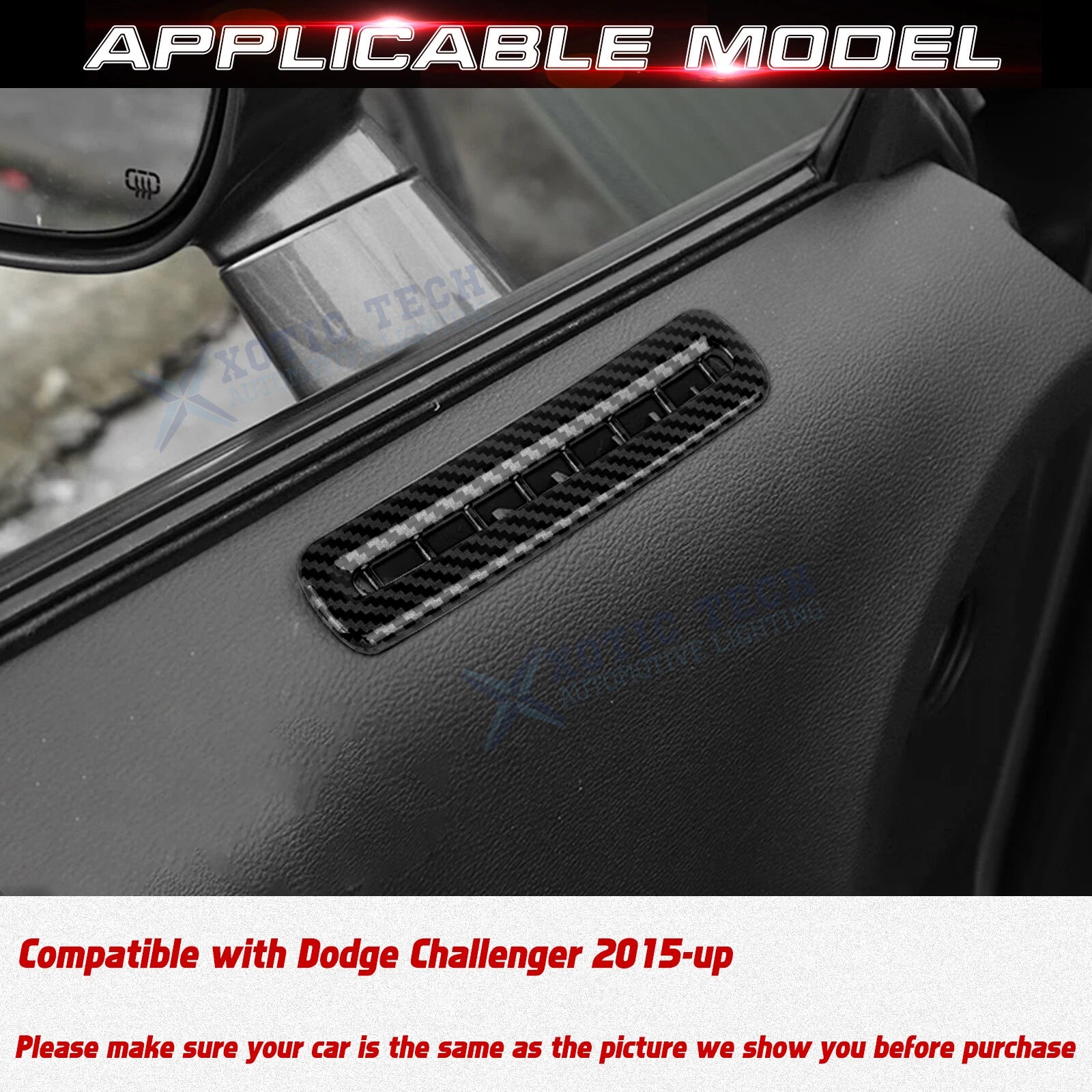 Door AC Outlet Vent Ventilation Grille Cover Trim for Dodge Challenger (2015-2025)