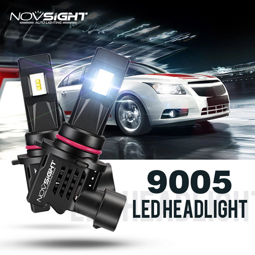 2X 9005 HB3 LED Headlight Bulbs for Car (12000lm, Cold White)