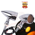 2X LED Chrome Turn Signal Indicators for Motorcycle (12V)
