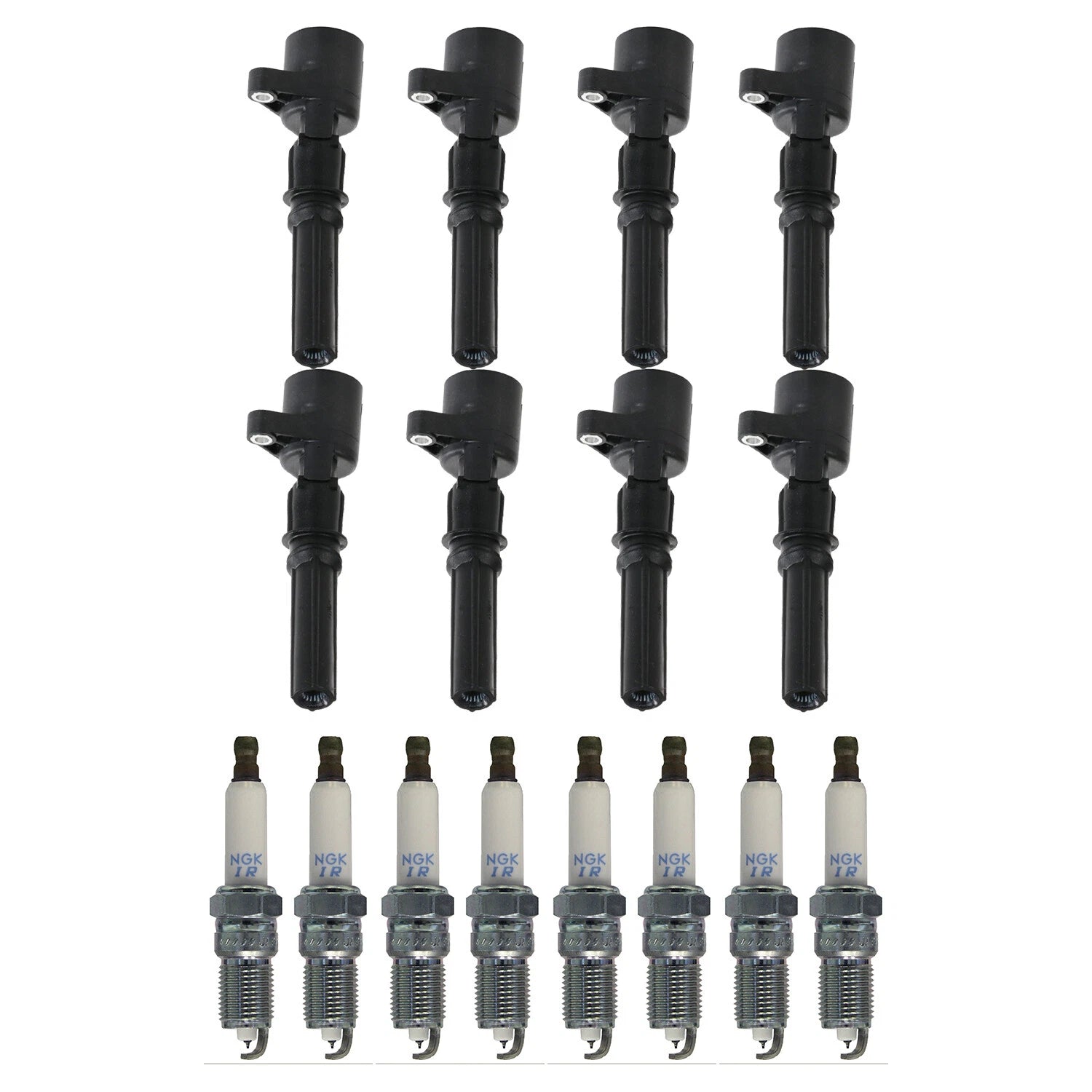 Set of 8 Ignition Coils & NGK Laser Iridium Spark Plugs for Escalade Camaro (2002–2023)