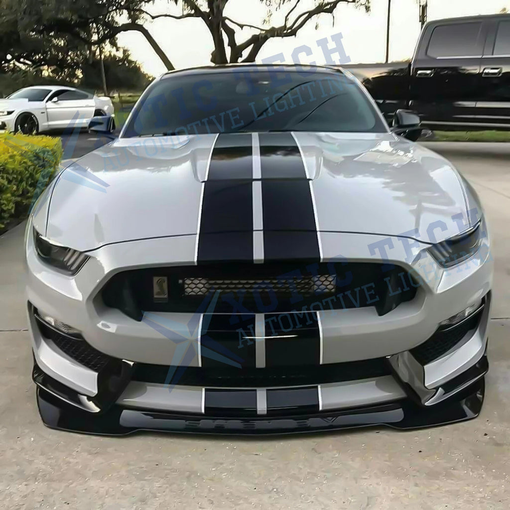 Black White Stripe Graphics Trunk Roof Decor Sticker for Ford Mustang (2015-2021)