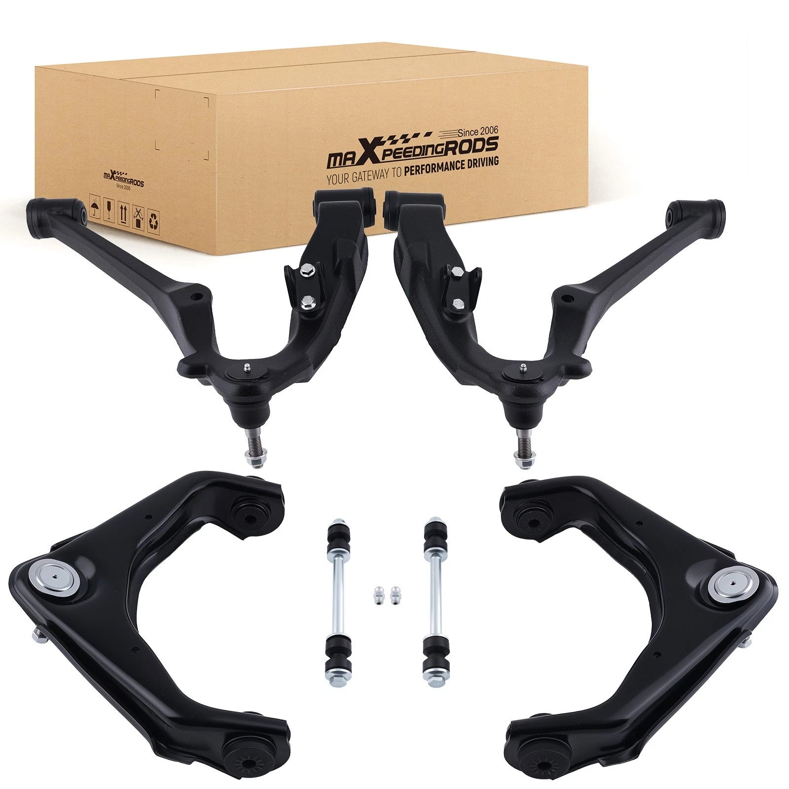 Front Suspension Control Arms Kit for Chevy Silverado GMC Sierra 1500 2500 HD (2007–2018)