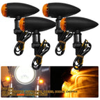 Set of 4 Bullet Turn Signals for Harley Bobber Chopper - Amber Lights