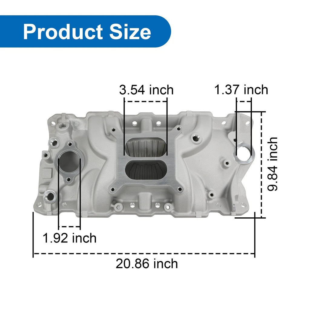 Intake Manifold for Chevrolet SBC 262-400 (1955–1986) Aluminum Dual Plane