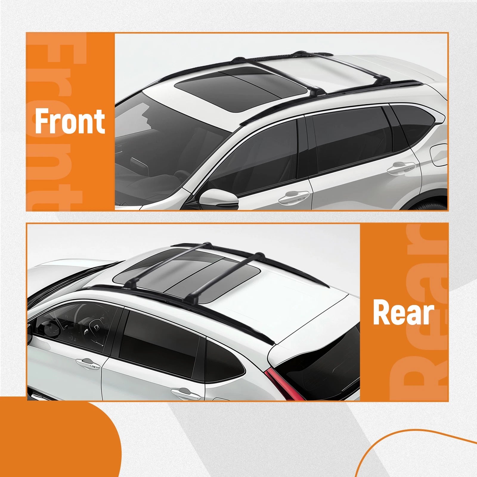 Set of 2 Cross Bar Side Rail Roof Rack for Honda CRV (2017–2022)