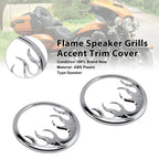 Flame Speaker Grills Accent Trim for Electra Glide Ultra Classic (Chrome)
